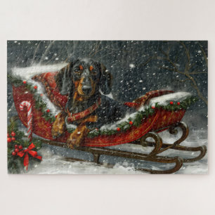 Dachshund Hund Weihnachten Festlich Puzzle