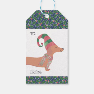 Dachshund Hund Weihnachten Geschenkanhänger