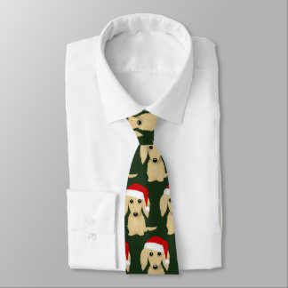 Dachshund Hund Weihnachten Langhaarig Creme Doxie Krawatte