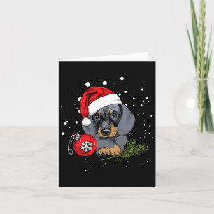 Dachshund Hund Weihnachtsbaum Licht Santa Xmas Ges Karte