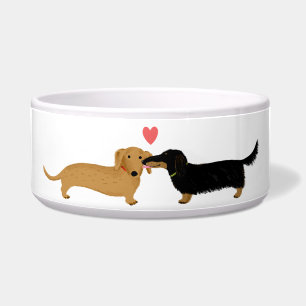 Dachshund Hündchen Kuss mit Herz Napf