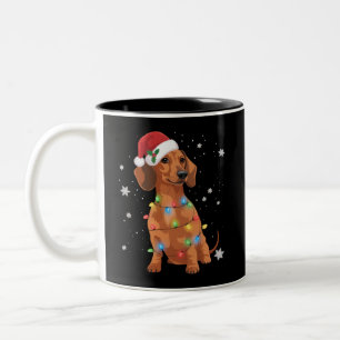 Dachshund Hunde Baum Weihnachten Xmas Haustier Hun Zweifarbige Tasse