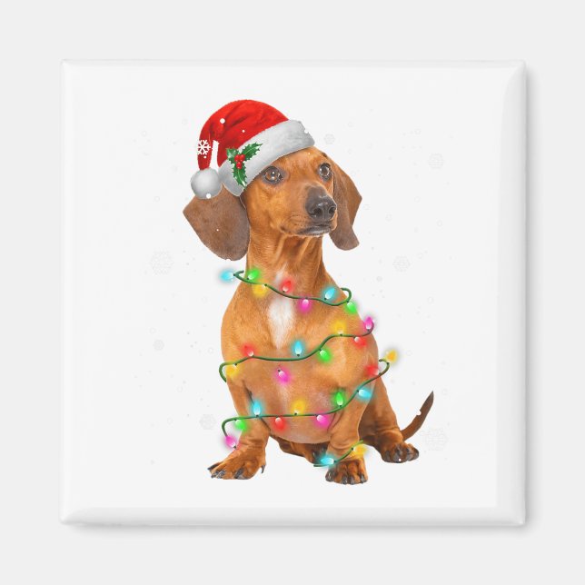 Dachshund-Hunde-Baum-Weihnachts-Pullover-Weihnacht Magnet (Vorne)