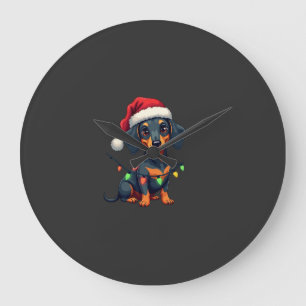 Dachshund Hunde Baum Weihnachtspullover Xmas Gesch Große Wanduhr