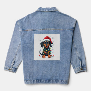 Dachshund Hunde Baum Weihnachtspullover Xmas Gesch Jeansjacke