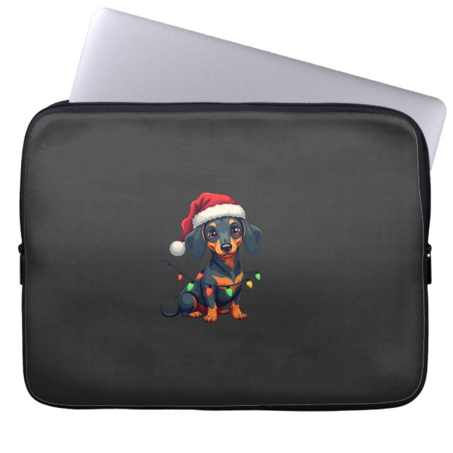 Dachshund Hunde Baum Weihnachtspullover Xmas Gesch Laptopschutzhülle (Vorderseite)