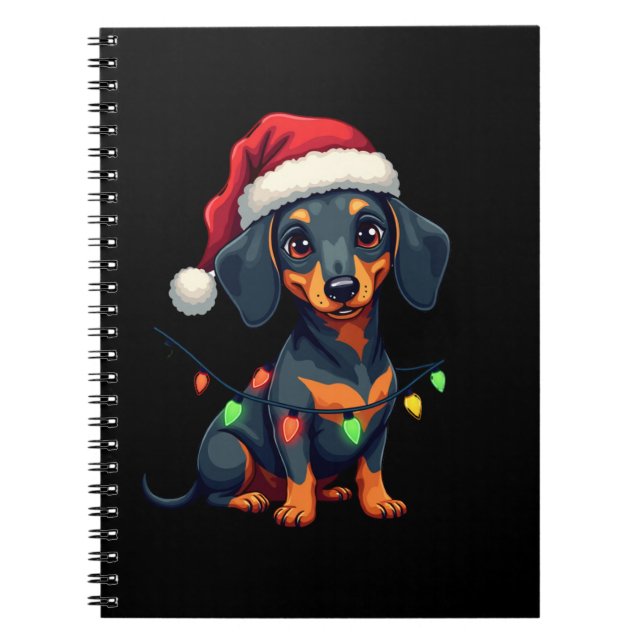 Dachshund Hunde Baum Weihnachtspullover Xmas Gesch Notizblock (Vorderseite)