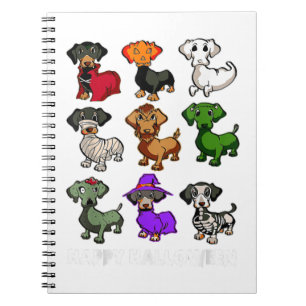 Dachshund Hunde Halloween Frohes Halloween Notizblock