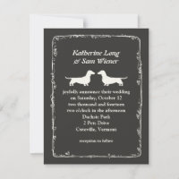 Dachshund-Hunde-Silhouetten Hochzeitsankündigung