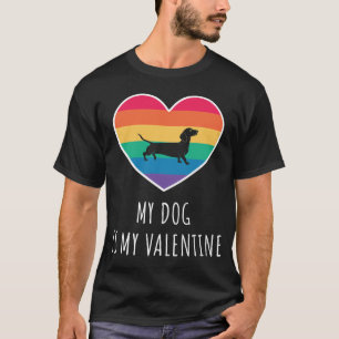 Dachshund Hunde Valentinstag Mein Hund ist mein V T-Shirt