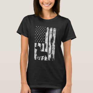 Dachshund-Hundebesitzer Patriotisch Vintage Amerik T-Shirt