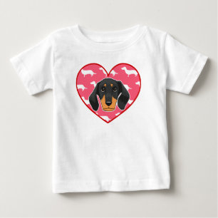 Dachshund-Hundeherz Baby T-shirt