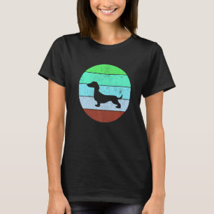 Dachshund Hundemama Vater Retro Vintage Wiener Bes T-Shirt