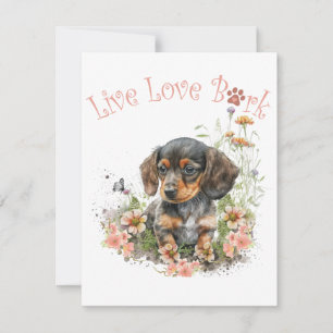 Dachshund-Hundemutter Blumen Mitteilungskarte