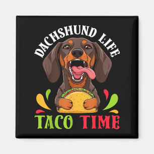 Dachshund-Hundleben Tacoladen mexikanisches Essen  Magnet