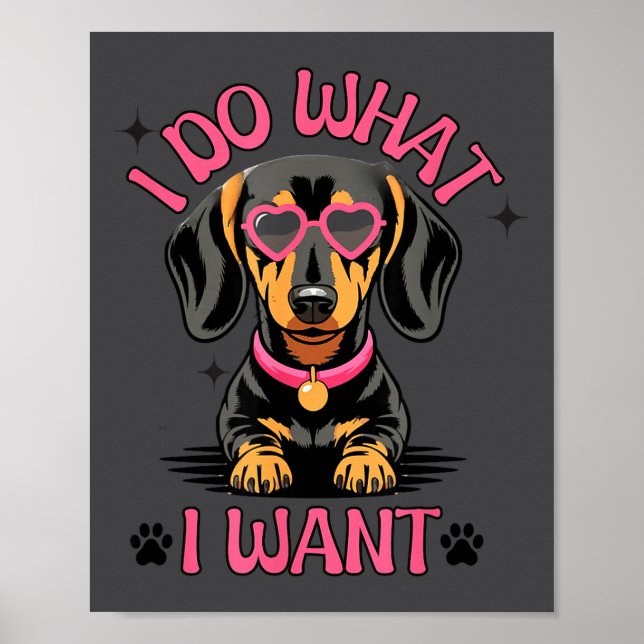 Dachshund I Do What I Want Funny Dog  Poster (Vorne)