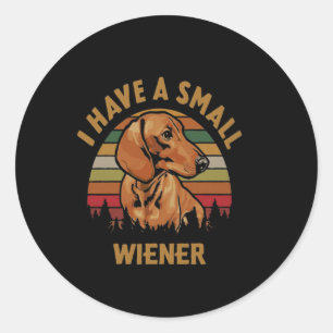 Dachshund Ich habe ein kleines Wiener Vintage Runder Aufkleber