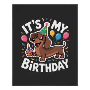 Dachshund Ich habe Geburtstag Poster