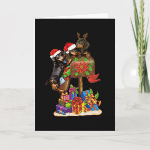 Dachshund im Karton Brief Außen Weihnachtsdekorati Karte