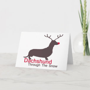 Dachshund im Schnee Feiertagskarte
