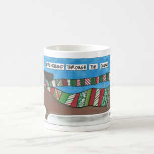 Dachshund im Schnee - Lustiger Doxie Weihnachten Kaffeetasse