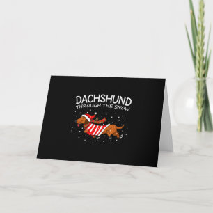 Dachshund im Schnee Lustiger Hund Weihnachten Karte
