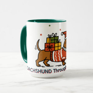Dachshund im Schnee Tasse