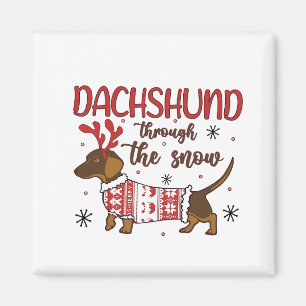 Dachshund im Schnee Weihnachten Hundeliebhaber Magnet