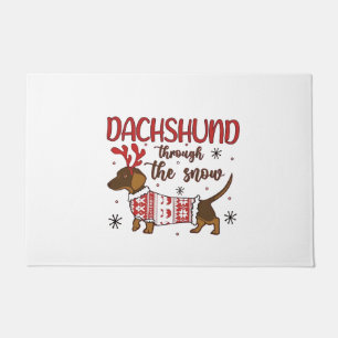 Dachshund im Schnee Weihnachts Hund Liebhaber Fußmatte