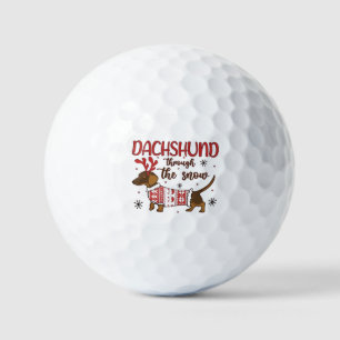 Dachshund im Schnee Weihnachts Hund Liebhaber Golfball