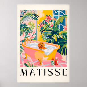 Dachshund in der Badewanne Kunstprint im Stil von Poster
