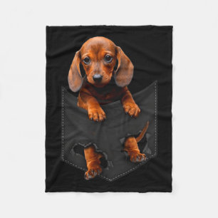 Dachshund in meinem Körbchen Fleecedecke