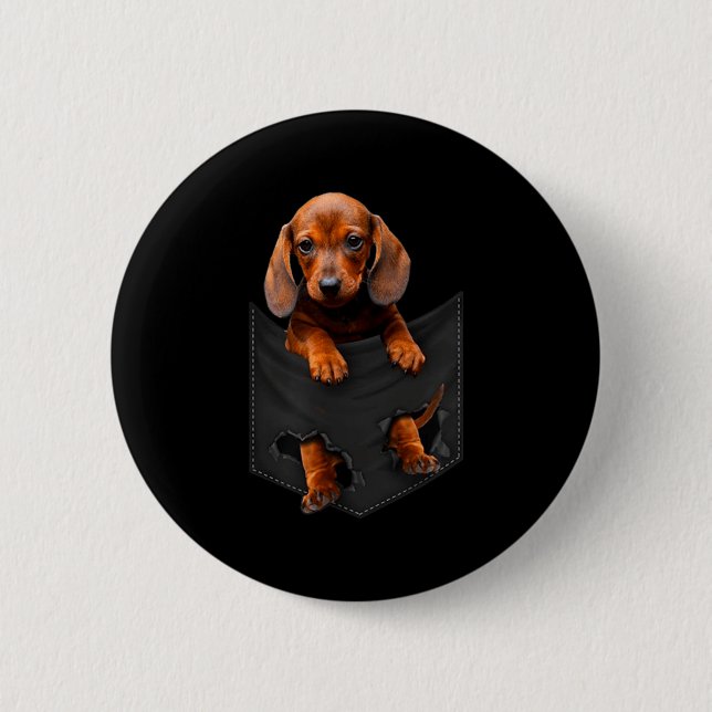Dachshund In My Cket  Button (Vorderseite)
