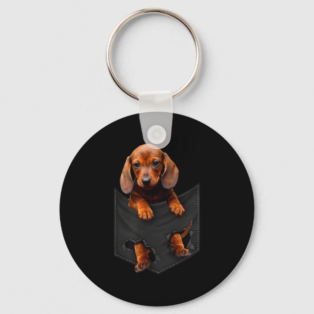 Dachshund In My Cket  Schlüsselanhänger (Vorderseite)