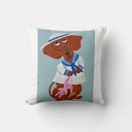 Dachshund in Sailor Suit Kissen