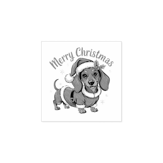 Dachshund in Santa Hat Christmas  Gummistempel (Prägung)