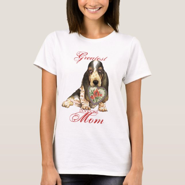 Dachshund-Jagdhund-Herz-Mama T-Shirt (Vorderseite)