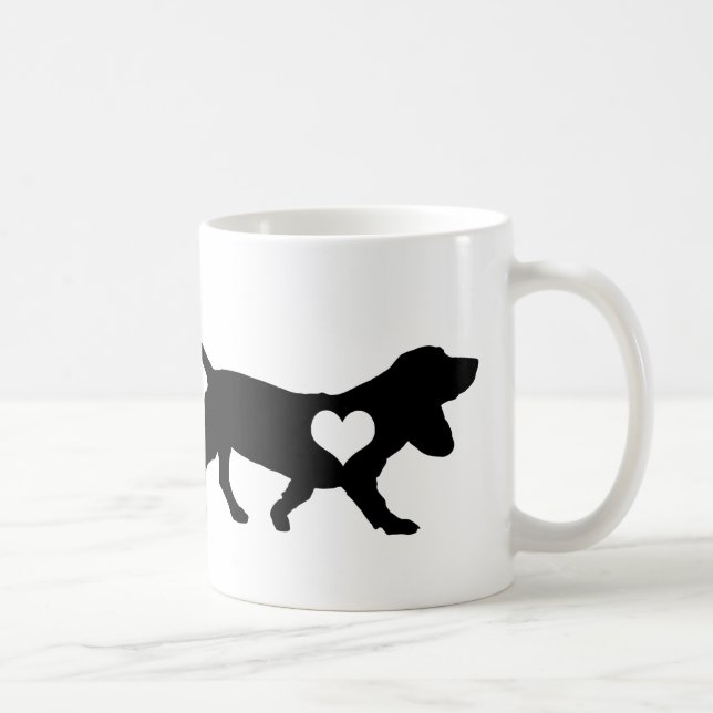 Dachshund-Jagdhund-Herz-Tasse Kaffeetasse (Rechts)