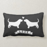 Dachshund-Jagdhund-Liebe - HundeSilhouetten mit Lendenkissen<br><div class="desc"></div>