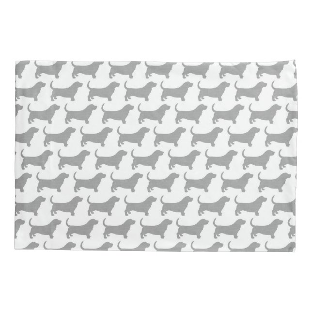 Dachshund-Jagdhund-Silhouette-Muster Kissenbezug (Rückseite)