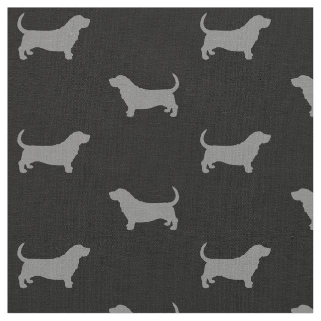 Dachshund-Jagdhund-Silhouette-Muster Stoff (Nahaufnahme)