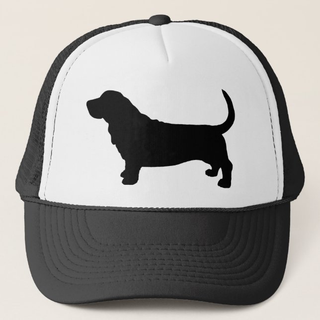 Dachshund-Jagdhund-Silhouette Truckerkappe (Vorderseite)