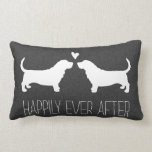 Dachshund-Jagdhund-Silhouetten mit Herzen und Text Lendenkissen<br><div class="desc"></div>