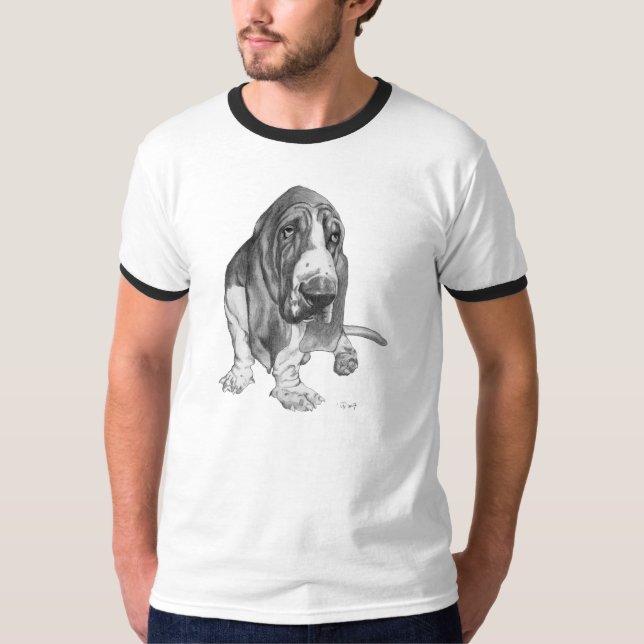 Dachshund-Jagdhund-Zeichnen T-Shirt (Vorderseite)