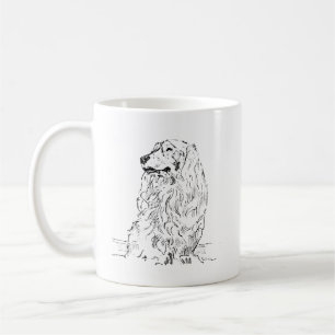 Dachshund-Kaffeetasse – Langhaariger Sausage Dog Kaffeetasse