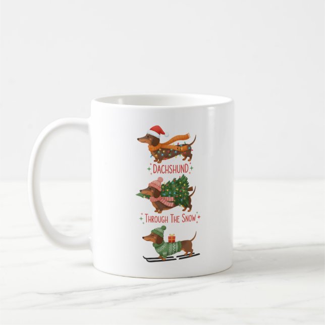 Dachshund-Kaffeetasse Lustige Doxin-Tasse Weiner D Kaffeetasse (Links)