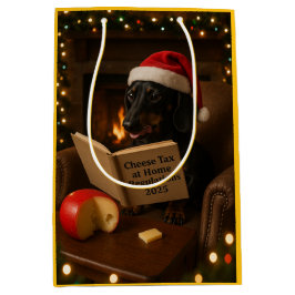 Dachshund 'Käse Steuer' Weihnachtsgeschenktüte  Mittlere Geschenktüte