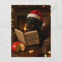 Dachshund 'Käse-Steuer' Weihnachtskarte
