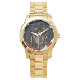 DACHSHUND-KUNST ARMBANDUHR