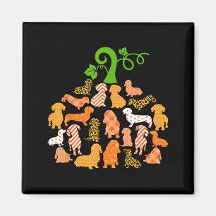 Dachshund-Kürbisform Kariert Leopard Hund Herbst Magnet